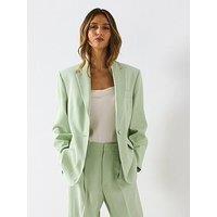 Mango Straight-Fit Suit Jacket - Green