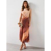 Mango Long Gradient Dress - Orange