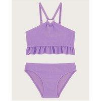 Monsoon Girls Frilly Seersucker Bikini Set - Light Purple
