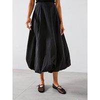 Mango Flared Skirt With Puffed Hem - Black