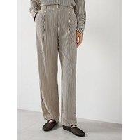 Mango Texture Striped Trousers - Cream