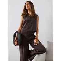 Mango Lyocell Top With Buttons On The Back - Brown