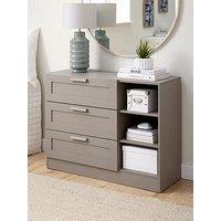 Very Home Taryn Kids 3 Drawer, 3 Shelf Chest - Grey