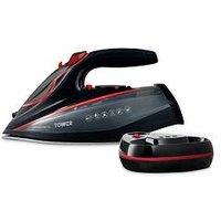 Tower T22035Red Cord/Cordless Steam Iron - Red & Black
