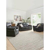 The Very Collection Wilmslow 3 Leather Sofa + 2 Armchairs Set (Buy & Save!)
