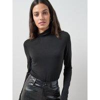 The Very Collection Long Sleeve High Neck Top - Black