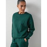 The Very Collection Crew Neck Oversized Essential Sweatshirt- Green