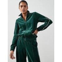 The Very Collection Velour Zip Through Jacket Co-Ord - Green