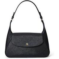 Lauren By Ralph Lauren Crosshatch Medium Shoulder Bag- Black
