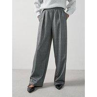 The Very Collection Herringbone Wide Leg Trouser - Grey