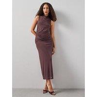 The Very Collection Maxi Ruched Dress - Brown