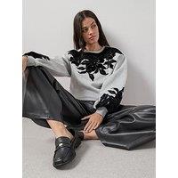 The Very Collection Flocked Sweatshirt - Grey