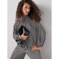 The Very Collection Plisse Printed Co Ord Top - Multi