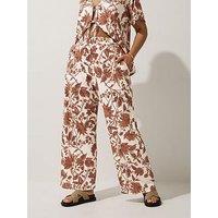 Yours Curve Floral Textured Trouser