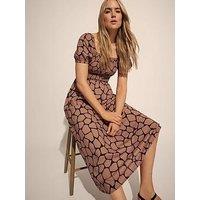 Long Tall Sally Tall Shirred Midi Dress - Brown