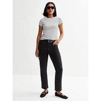 New Look Washed Black Hannah Ankle Grazer Straight Leg Jeans