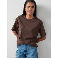 The Very Collection Crew Neck Oversized T-Shirt - Brown