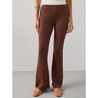 The Very Collection Rib Flare Leggings - Brown
