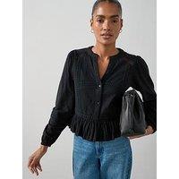 The Very Collection Lace Insert Top - Black