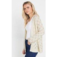 M&Co Petite Midi Crochet Cardigan - Natural
