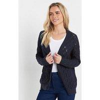 M&Co Petite Midi Crochet Cardigan - Blue