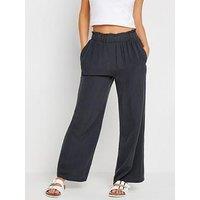 M&Co Petite Acid Wash Wide Leg Trousers