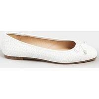 Long Tall Sally Woven Ballet Pump - White