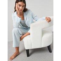 The Very Collection 3 Piece Vest And Stripe Woven Revere Pj Set - Blue