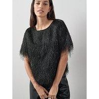 The Very Collection Tassel Short Sleeve Top - Black