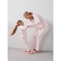 The Very Collection Womens Family Christmas Pj Pointelle Henley And Jogger Set - Pink