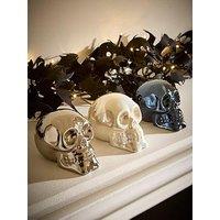 Very Home Set Of 3 Ceramic Skull Halloween Decorations