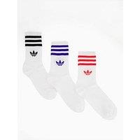 Adidas Originals Unisex 3 Stripe Crew Socks 3 Pack - Multi