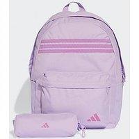 Adidas Sportswear Women'S Classic 3 Stripe Backpack With Pencil Case - Pink