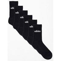 Adidas Sportswear Men'S Linear Crew Sock 6 Pack - Black