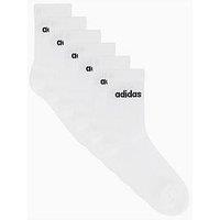 Adidas Sportswear Men'S Linear Crew Sock 6 Pack - White