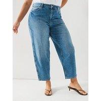 V By Very Curve The Barrel Leg Stretch Jeans - Blue