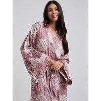 Lily & Lionel Corina Aster Patchwork Print Robe - Pink