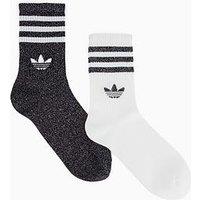Adidas Originals Women'S 3 Stripe Glitter Crew Socks 2 Pack