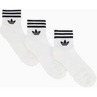 Adidas Originals Women'S 3 Stripe Ankle Socks 3 Pack - White