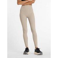 New Balance Womens Training Ribbed 27Inch High Rise Tights - Beige