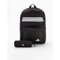 Adidas Sportswear Men'S Classic 3 Stripe Backpack With Pencil Case - Black