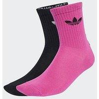 Adidas Originals Women'S Ruffle Crew Socks 2 Pack - Pink / Black