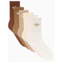 Adidas Originals Unisex Trefoil Crew Sock 6 Pack - Beige