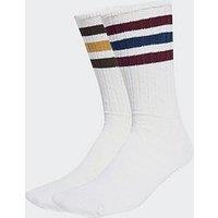 Adidas Originals Unisex 3 Stripe Crew Socks 2 Pack - White
