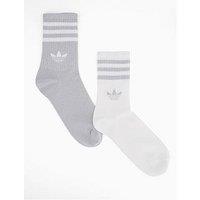 Adidas Originals Unisex 3 Stripe Glitter Crew Socks 2 Pack - Silver