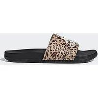 Adidas Sportswear Women'S Adilette Comfort Leopard Slides - Brown