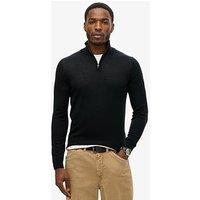 Superdry Code Merino Knitted Half Zip Jumper - Black