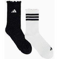 Adidas Sportswear Women'S Frill Socks 2 Pack - White/Black