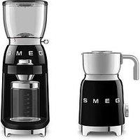 Smeg Eejb300 Electric Coffee Grinder & Induction Milk Frother - Black
