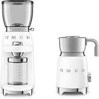 Smeg Eejb302 50S Style Coffee Grinder & Induction Milk Frother - White